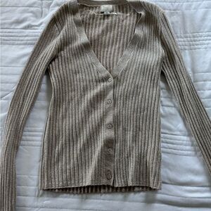 a new day Ribbed Tan Cardigan Sweater